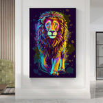 Tableau lion lion coloré
