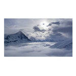 tableau sommet montagne rocher et nuages