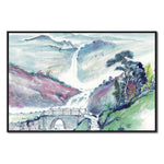 tableau peinture à l’huile violette d’une montage