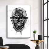 tableau skull fond blanc