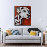 tableau dalmatien fond rouge