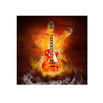 poster instrument 1 pièce Guitare enflamme 