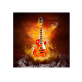 poster instrument 1 pièce Guitare enflamme 