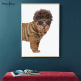 tableau chien touffe de cheveux