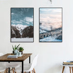 tableau photo grandes montagnes de neige