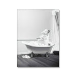 Cadre ours dans la baignoire