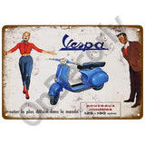 Vespa GTS Motorcycle Pub Bar Decoration Tin Sign Shabby Chic