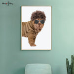 tableau chien touffe de cheveux