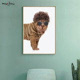 tableau chien touffe de cheveux