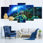 tableau photo terre vu de l’espace