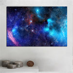 tableau moderne galaxie bleue