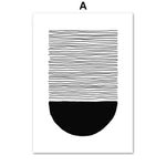 tableau rond noir et rayé