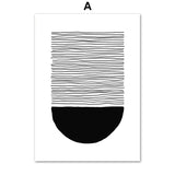 tableau rond noir et rayé