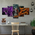 tableau dragon violet et orange