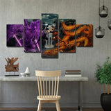 tableau dragon violet et orange