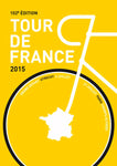 Affiche vintage vélo blanc fond jaune