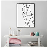 tableau ligne dessins femme