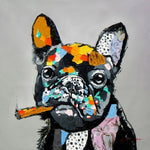 tableau chien 1 pièce Cigare pop art
