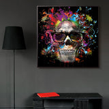 tableau skull multicolore