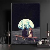 tableau banc sur la lune