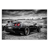 tableau surper car en noir et blanc