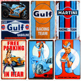 That Good Gulf Gasoline Vintage Pin Up Girl Metal Tin Signs 