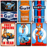That Good Gulf Gasoline Vintage Pin Up Girl Metal Tin Signs 