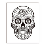 tableau skull mexicain fond blanc