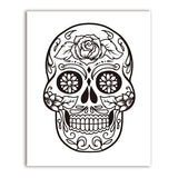 tableau skull mexicain fond blanc