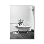 Wild Animal Bathtub Black White Art Prints Panda Whale 