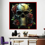 Tableau skull et rose