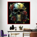 Tableau skull et rose