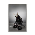 Affiche chevalier japonais à genou