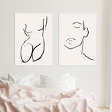 tableau care bleu et fleurs blanches