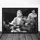 tableau de Kurt Cobain noir et blanc