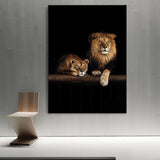 tableau lion et lionne africain