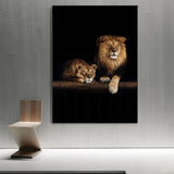 tableau poster lion et lionne