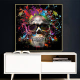 tableau skull multicolore