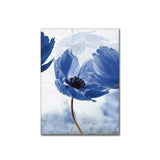 tableau peinture d’une fleur bleue