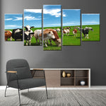 tableau vaches dans une plaine