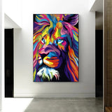 cadre lion 1 pièce Visage multicolore