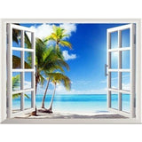 tableau fenêtre sur la plage