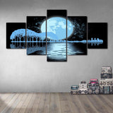 tableau rangée arbres bleus