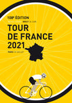 Affiche vintage tour de France fond jaune