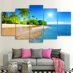 tableau d’une plage paradisiaque