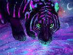 Affiche tigre violet