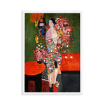 tableau peinture femme fleuri