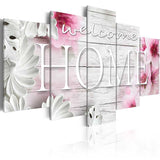 tableau welcome home fleuri