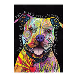 tableau coloré pitbull fond noir