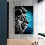 tableau moderne lion pop art